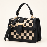 WeeNOD-L Vintage Checkerboard Top Handle Crossbody Bag