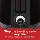 Hamilton Beach 2-Slice Toaster with Extra-Wide Slots, Toast Boost, and Removable Crumb Tray, Black