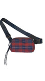 57" Long Strap Crossbody Bag (#1140) - Plaid Red