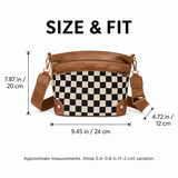 WeeNOD-L Vintage Checkerboard Bucket Crossbody Bag