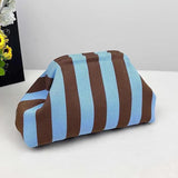 Striped Knit Makeup Bag for Women – Large Capacity Clip-Top Cosmetic Pouch & Travel Toiletry Organizer