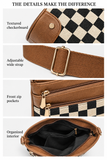 WeeNOD-L Vintage Checkerboard Bucket Crossbody Bag