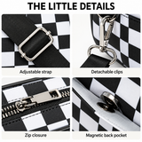 WeeNOD-L Checkerboard Crossbody Bag with Adjustable Strap