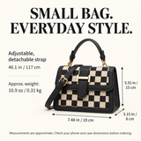 WeeNOD-L Vintage Checkerboard Top Handle Crossbody Bag