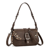 Western leopard hobo shoulder bag - Coffee