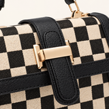 WeeNOD-L Vintage Checkerboard Top Handle Crossbody Bag