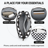 WeeNOD-L Checkerboard Crossbody Bag with Adjustable Strap