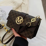 Retro letter buckle crossbody bag - 