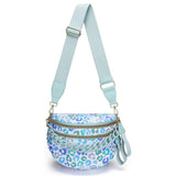 Women's Leopard Print Bum Bag – Lightweight Oxford Cloth Crossbody Bag with Carrying Chain