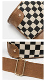 WeeNOD-L Vintage Checkerboard Bucket Crossbody Bag