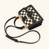 WeeNOD-L Vintage Checkerboard Top Handle Crossbody Bag