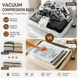 SUOCO Travel Vacuum Seal Bags with Rechargeable Electric Pump & Compression Packing Cubes Airtight, Re-sealable Set Travel Organizers for Luggage Space-Saving Solutions, Vacuum Bags For Travel backtoschool