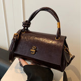 【Black Friday】Versatile Small PU Leather Satchel, Casual Flap-Closure Top-Handle Crossbody and Shoulder Bag for Shopping and Commuting