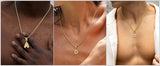 Round Pavé Initial Pendant Necklace - image 9