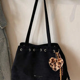 【Black Friday】Autumn and winter casual retro exquisite drawstring closure tote bag, fashionable and versatile large capacity shoulder bag, suitable for dates, parties and daily social occasions - image 16