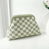 Women's Striped Knit Cosmetic Bag – Large Capacity Makeup Pouch & Travel Toiletry Organizer