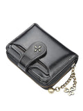 Women's Mini Bifold PU Leather Wallet with Zipper & Card Holder