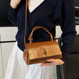 【Black Friday】Versatile Small PU Leather Satchel, Casual Flap-Closure Top-Handle Crossbody and Shoulder Bag for Shopping and Commuting - image 6