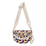 Women's Leopard Print Bum Bag – Lightweight Oxford Cloth Crossbody Bag with Carrying Chain