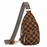 CLUCI Small Vegan Leather Sling Bag with Adjustable Guitar Strap