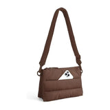 Brown padded travel crossbody bag
