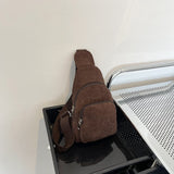 Coffee Brown corduroy sling bag