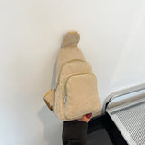 Khaki corduroy sling bag