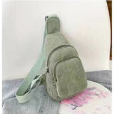 Sage Green corduroy sling bag