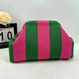Women's Striped Knit Cosmetic Bag – Large Capacity Makeup Pouch & Travel Toiletry Organizer