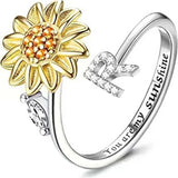 Sunflower A–Z Initial Spinner Ring - image 23