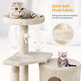 BestPet 36 inch Tall Cat Tree Cat Tower Cat Condo Multi-Level,Beige