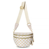 CHERUBEL Crossbody Bag for Women, Casual Plaid Nylon Bum Bag with Detachable Strap and Coin Purse, Large Capacity Sling for Travel, Casual Waist Bag, Birthday