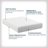 AllerEase Maximum Mattress Cover Protector, Queen - Zippered, Waterproof, Allergen Barrier
