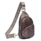 CLUCI Small Vegan Leather Sling Bag with Adjustable Guitar Strap