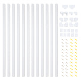 Simple Cord Set of Plastic Twelve 25-inch Wall Cable Management Covers, White