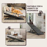 Folding Solid Wood Dog Ramp with Safety Rails