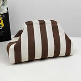 Women's Striped Knit Cosmetic Bag – Large Capacity Makeup Pouch & Travel Toiletry Organizer