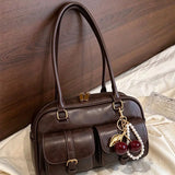 Fashionable and avant-garde women's shoulder bags, Fashion Shoulder Style, for autumn and winter 2026, personalized and niche women's bags, elegant and exquisite women's shoulder bags, suitable for shopping, dating, parties, commuting to work, etc - image