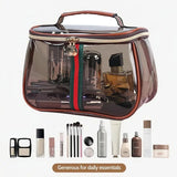 Retro vintage brown vanity makeup organizer bag