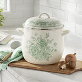 The Pioneer Woman Agatha 12-Quart Enamel on Steel Stock Pot, Green