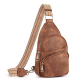 CLUCI Small Vegan Leather Sling Bag with Adjustable Guitar Strap