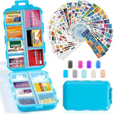 UFORU Travel Pill Organizer Box with 146 Labels, 10 Compartment Small Pill Case Medicine Kit, Portable Pocket Purse Pharmacy, Daily Weekly Vitamin Supplement Medication Holder（no pills)dealsforyou#SummerWins