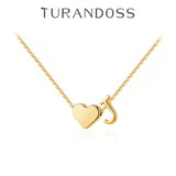 Dainty Heart Initial Pendant Necklace - image 1