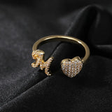 Gold-Plated Initial Open Heart Ring - image 1