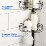 Mainstays 4-Tier Tension Pole Shower Caddy with Adjustable Baskets, Soap Tray in Oil-Rubbed Bronze