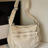 【Black Friday】Ladies' solid color retro multi pocket canvas crossbody bag, fashionable and simple daily commuting easy to match with shoulder bag, Casual Commuter Bag, Multi Compartment Bag, Trendy Commuting Bag, Crossbody Shoulder Bags - image 8