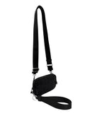 The Carry All Wallet (#8036-5) Minimalist Crossbody Bag with RFID Protection - Black Panther (with strap)