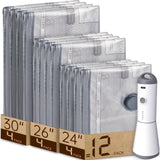 VACBIRD X7 Cordless Travel Vacuum Bag Set with Rechargeable Pump – 9/12/15/20/24 Pack