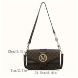 Retro letter buckle crossbody bag - 