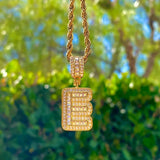 Round Pavé Initial Pendant Necklace - image 6